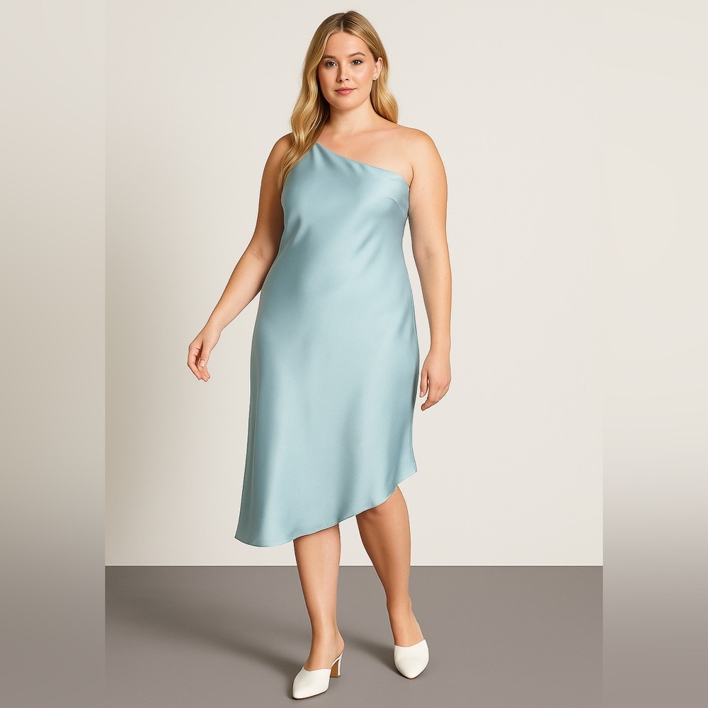 NEW‎ Eloquii One Shoulder Satin Dress, 16